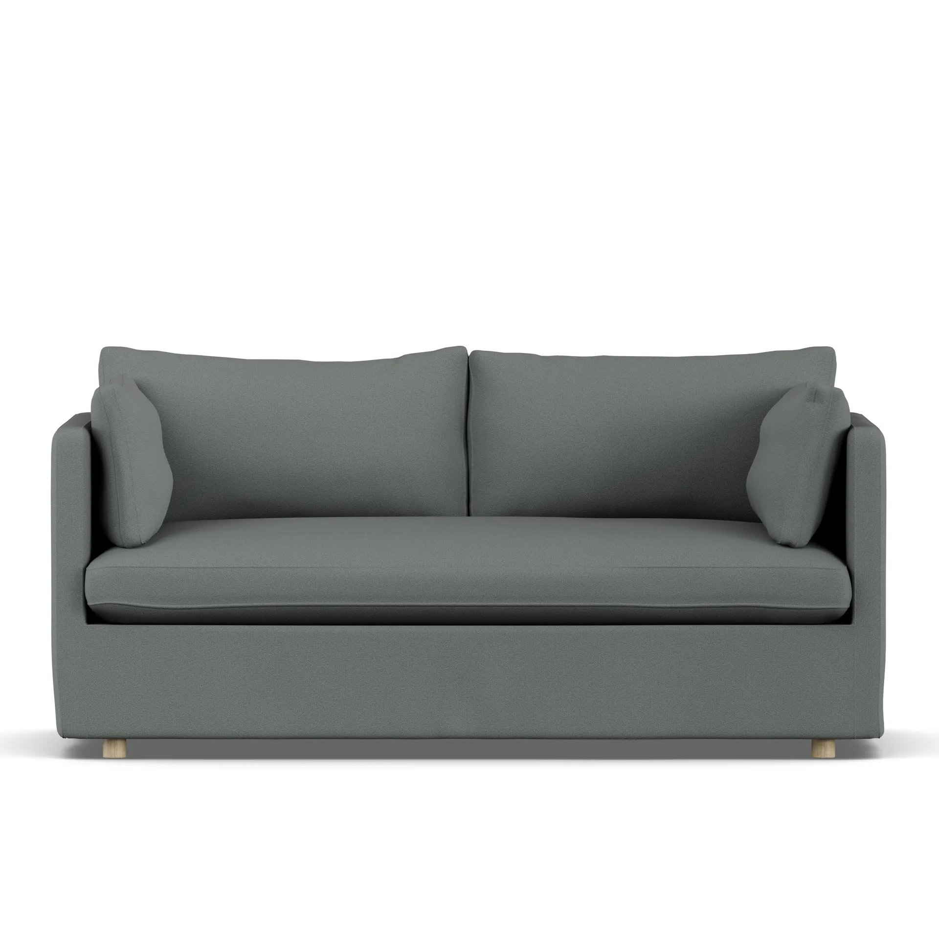 Linnevik Sofa, Caleido Grey 1240-Eiche weiß geölt, 2-sitzig, mit Volant 1898