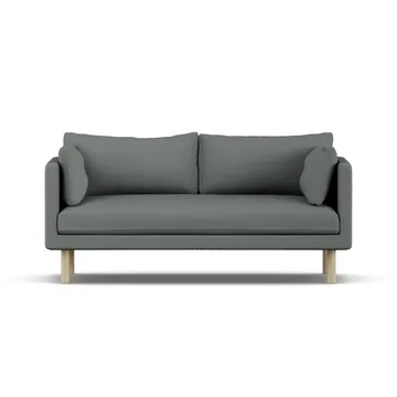 Linnevik Sofa - Caleido Grey 1240-Eiche weiß geölt, 2-sitzig, ohne Volant - 1898