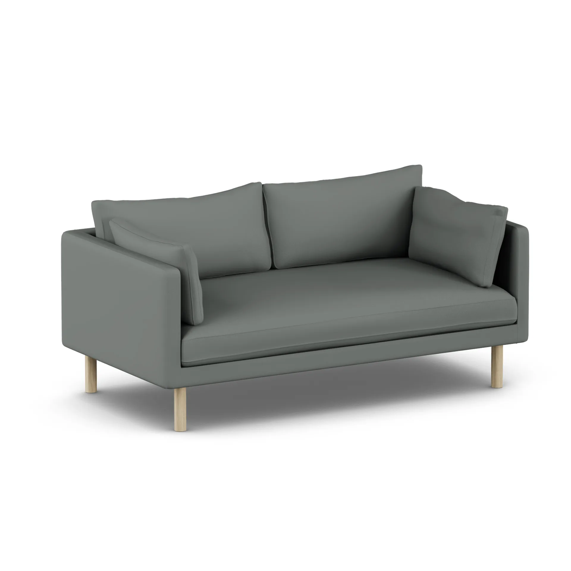 Linnevik Sofa, Caleido Grey 1240-Eiche weiß geölt, 2-sitzig, ohne Volant 1898