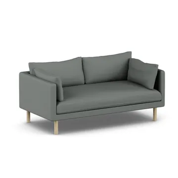 Linnevik Sofa - Caleido Grey 1240-Eiche weiß geölt, 2-sitzig, ohne Volant - 1898