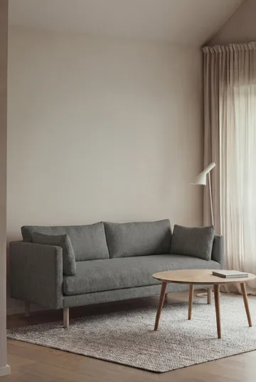 Linnevik Sofa - Caleido Grey 1240-Eiche weiß geölt, 2-sitzig, ohne Volant - 1898