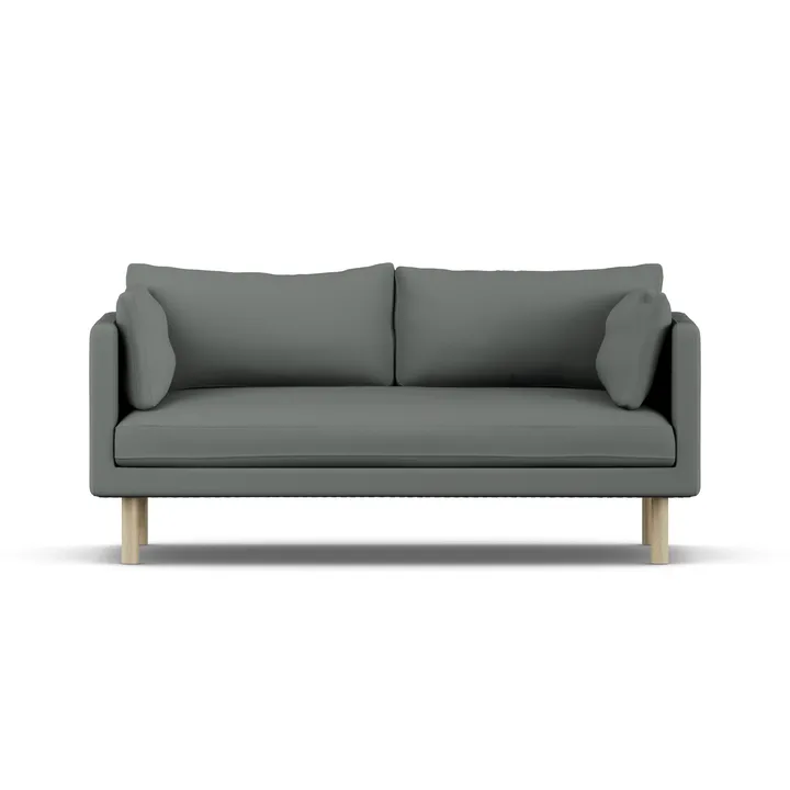 Linnevik Sofa - Caleido Grey 1240-Eiche weiß geölt, 2-sitzig - 1898