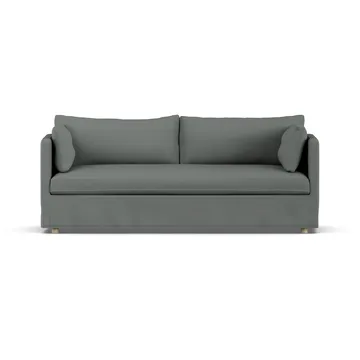 Linnevik Sofa - Caleido Grey 1240-Eiche weiß geölt, 3-sitzig, mit Volant - 1898
