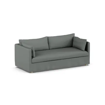 Linnevik Sofa - Caleido Grey 1240-Eiche weiß geölt, 3-sitzig, mit Volant - 1898