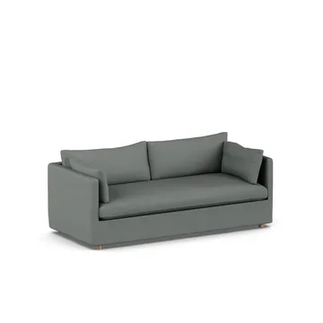Linnevik Sofa - Caleido Grey 1240-Eiche weiß geölt, 3-sitzig, mit Volant - 1898