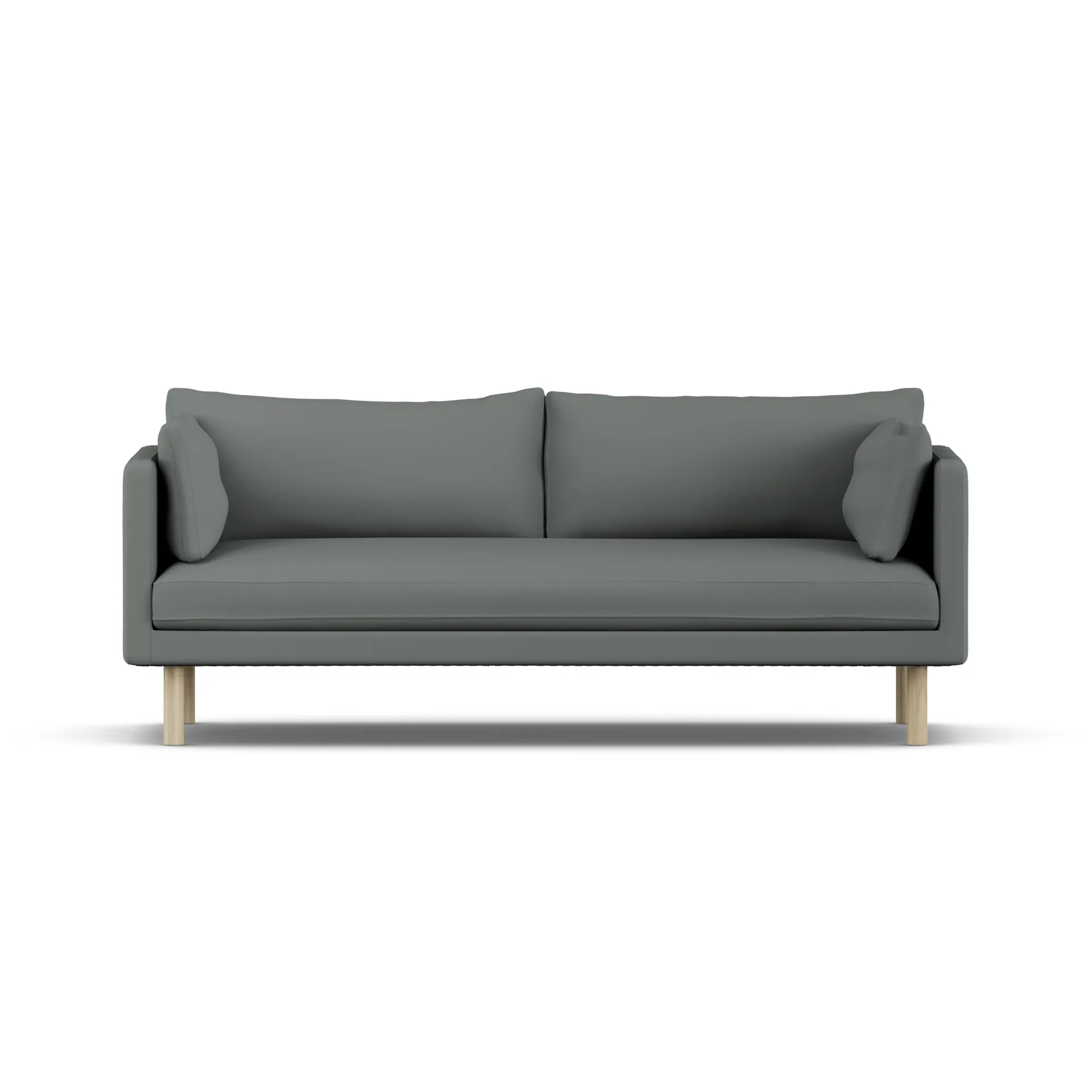 Linnevik Sofa, Caleido Grey 1240-Eiche weiß geölt, 3-sitzig, ohne Volant 1898