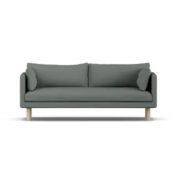 Linnevik Sofa - Caleido Grey 1240-Eiche weiß geölt, 3-sitzig, ohne Volant - 1898