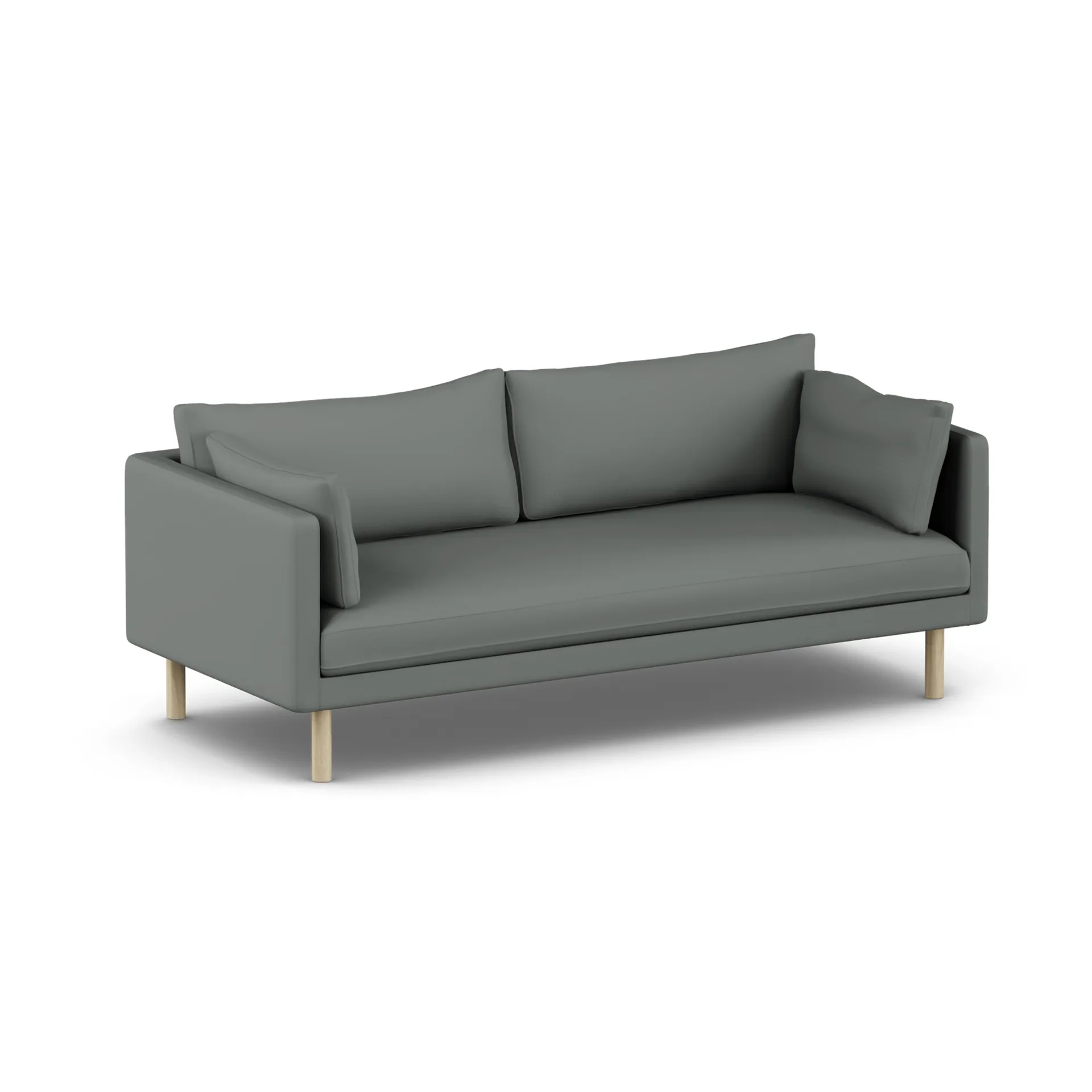 Linnevik Sofa, Caleido Grey 1240-Eiche weiß geölt, 3-sitzig, ohne Volant 1898