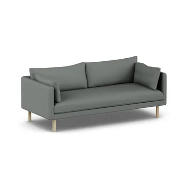 Linnevik Sofa - Caleido Grey 1240-Eiche weiß geölt, 3-sitzig, ohne Volant - 1898