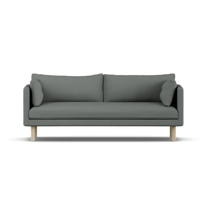 Linnevik Sofa - Caleido Grey 1240-Eiche weiß geölt, 3-sitzig - 1898