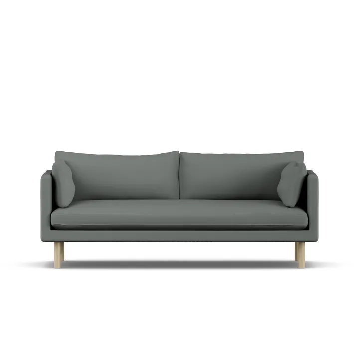 Linnevik Sofa - Caleido Grey 1240-Eiche weiß geölt, 3-sitzig - 1898
