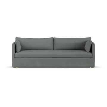 Linnevik Sofa - Caleido grey 1240-Eiche weiß geölt, 4-sitzig, mit Volant - 1898