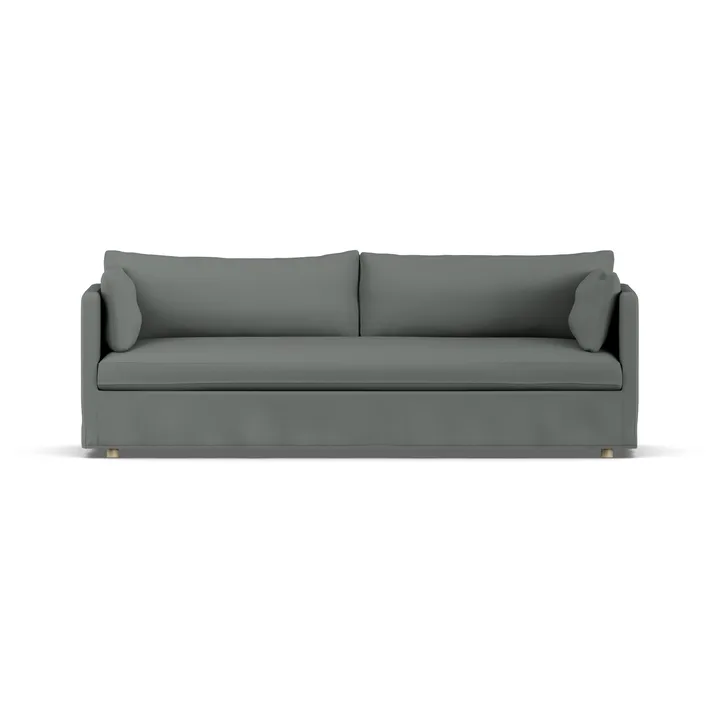 Linnevik Sofa - Caleido grey 1240-Eiche weiß geölt, 4-sitzig, mit Volant - 1898