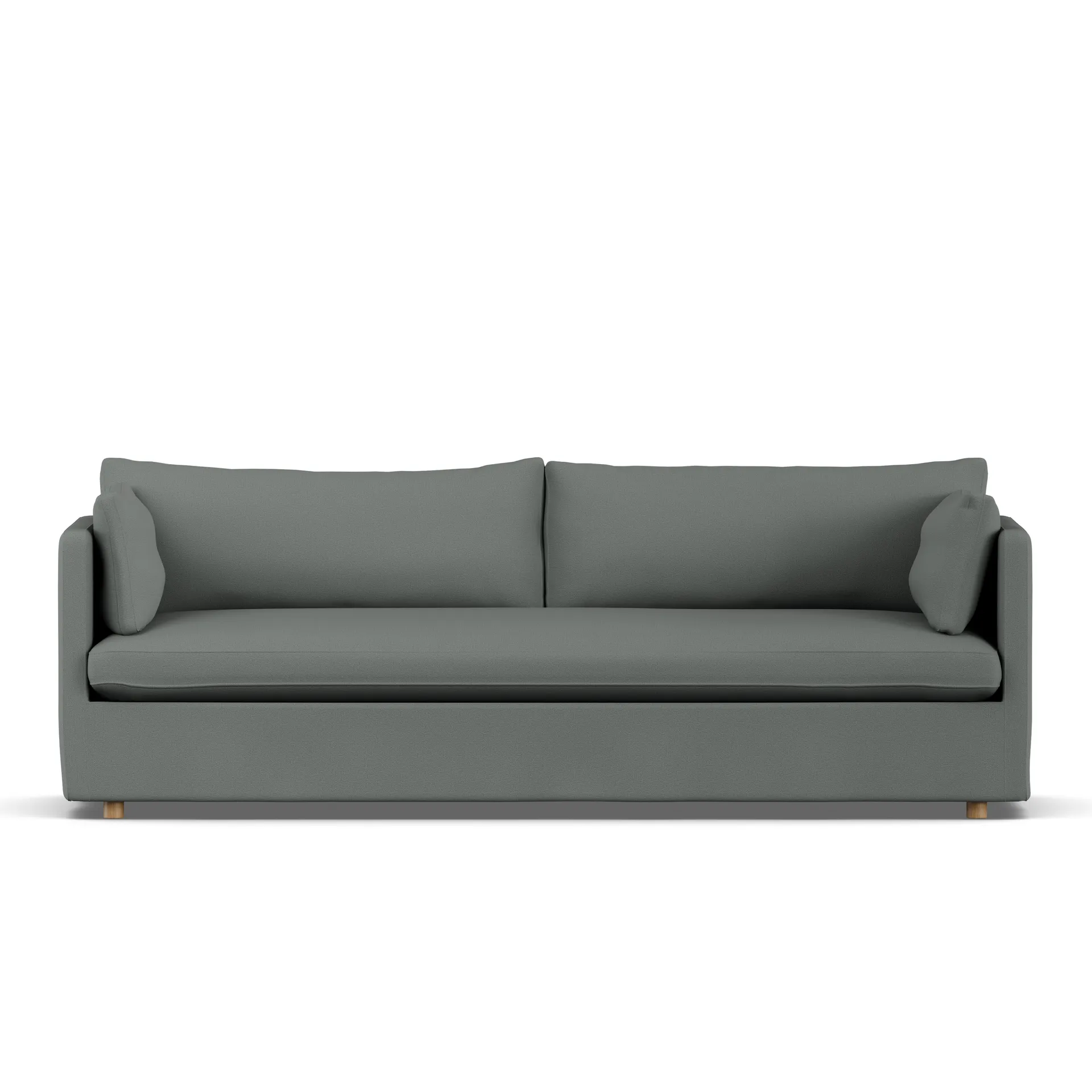 Linnevik Sofa, Caleido grey 1240-Eiche weiß geölt, 4-sitzig, mit Volant 1898
