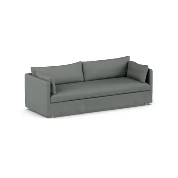 Linnevik Sofa - Caleido grey 1240-Eiche weiß geölt, 4-sitzig, mit Volant - 1898
