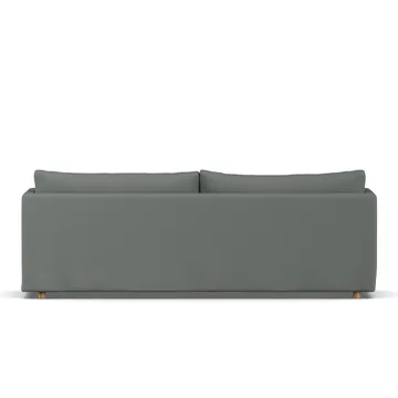 Linnevik Sofa - Caleido grey 1240-Eiche weiß geölt, 4-sitzig, mit Volant - 1898