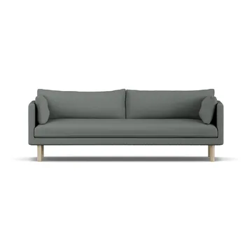 Linnevik Sofa - Caleido Grey 1240-Eiche weiß geölt, 4-sitzig, ohne Volant - 1898