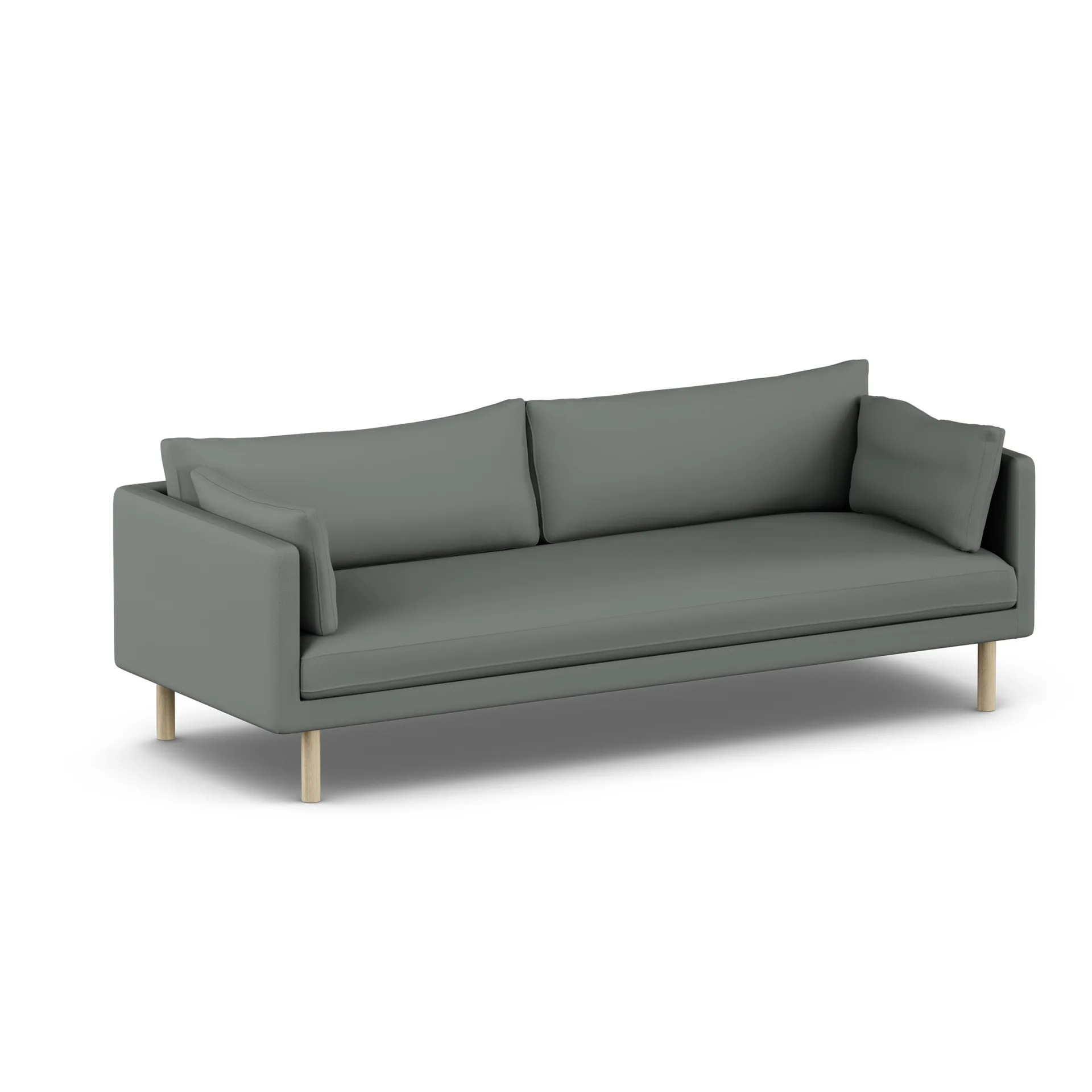 Linnevik Sofa, Caleido Grey 1240-Eiche weiß geölt, 4-sitzig, ohne Volant 1898