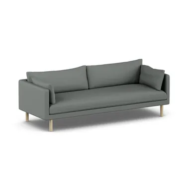 Linnevik Sofa - Caleido Grey 1240-Eiche weiß geölt, 4-sitzig, ohne Volant - 1898
