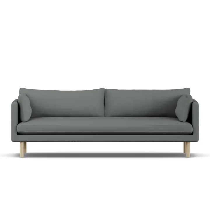 Linnevik Sofa - Caleido Grey 1240-Eiche weiß geölt, 4-sitzig - 1898