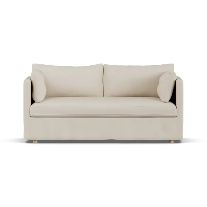 Linnevik Sofa - Jump Beige 1956-Eiche weiß geölt, 2-sitzig, mit Volant - 1898