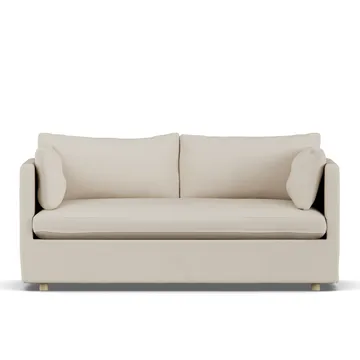 Linnevik Sofa - Jump Beige 1956-Eiche weiß geölt, 2-sitzig, mit Volant - 1898