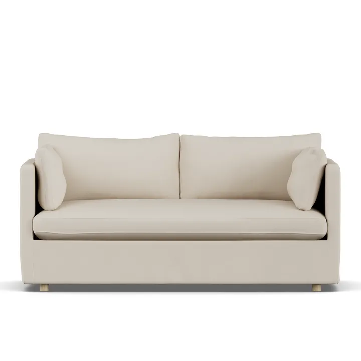Linnevik Sofa - Jump Beige 1956-Eiche weiß geölt, 2-sitzig, mit Volant - 1898