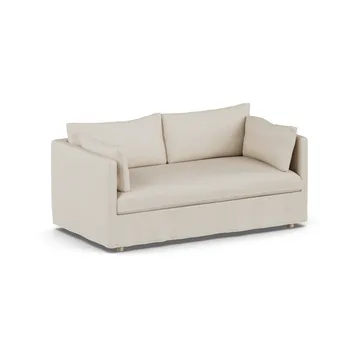 Linnevik Sofa - Jump Beige 1956-Eiche weiß geölt, 2-sitzig, mit Volant - 1898