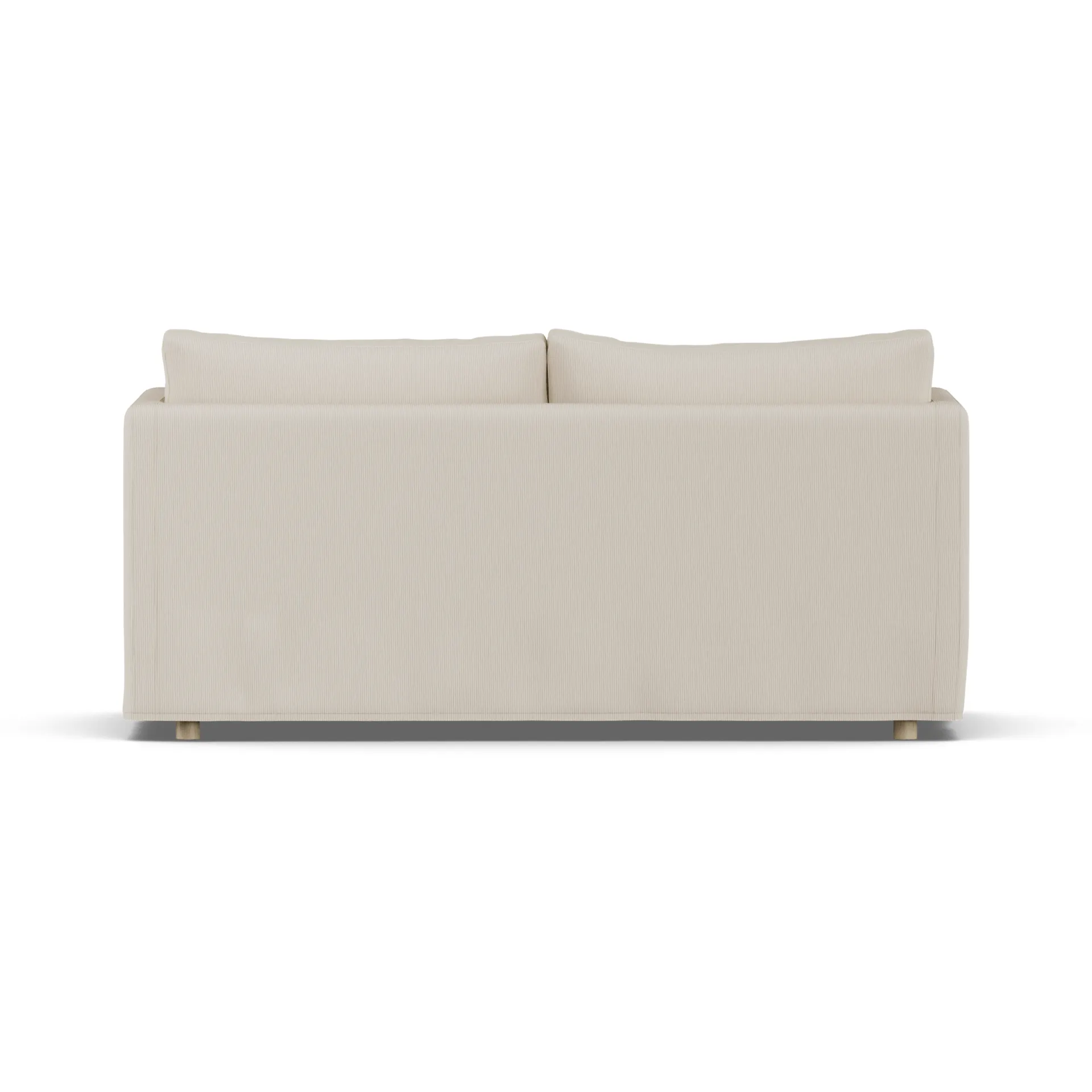 Linnevik Sofa, Jump Beige 1956-Eiche weiß geölt, 2-sitzig, mit Volant 1898