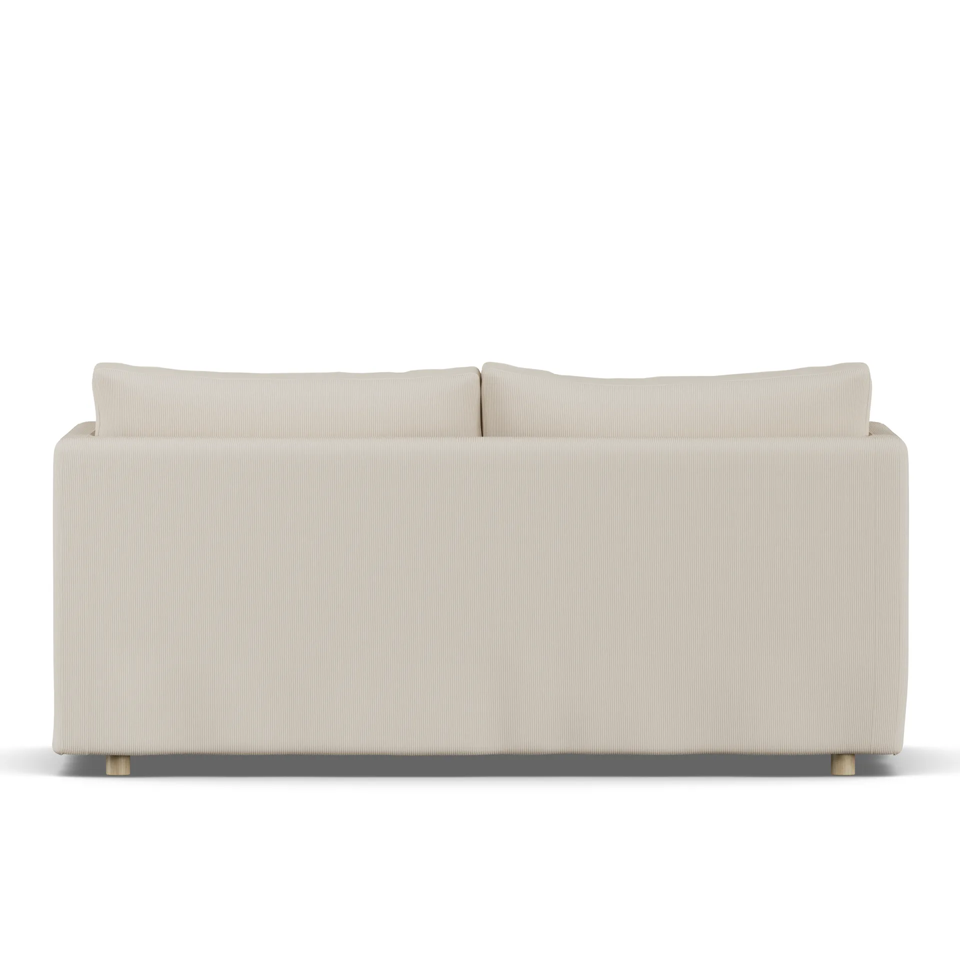 Linnevik Sofa, Jump Beige 1956-Eiche weiß geölt, 2-sitzig, mit Volant 1898