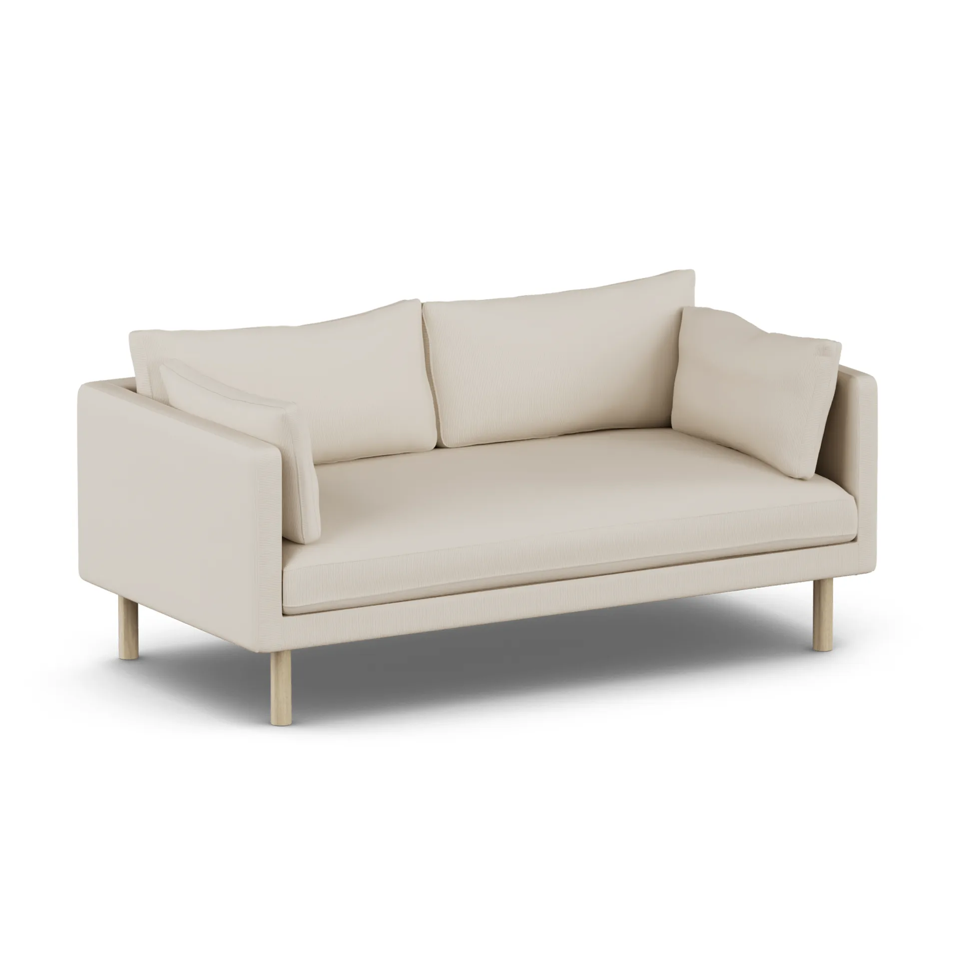 Linnevik Sofa, Jump Beige 1956-Eiche weiß geölt, 2-sitzig, ohne Volant 1898