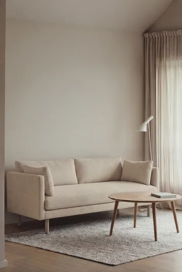 Linnevik Sofa - Jump Beige 1956-Eiche weiß geölt, 2-sitzig, ohne Volant - 1898