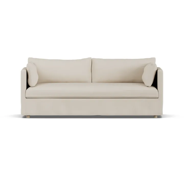 Linnevik Sofa - Jump Beige 1956-Eiche weiß geölt, 3-sitzig, mit Volant - 1898