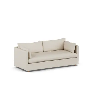 Linnevik Sofa - Jump Beige 1956-Eiche weiß geölt, 3-sitzig, mit Volant - 1898