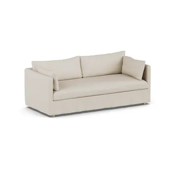 Linnevik Sofa - Jump Beige 1956-Eiche weiß geölt, 3-sitzig, mit Volant - 1898