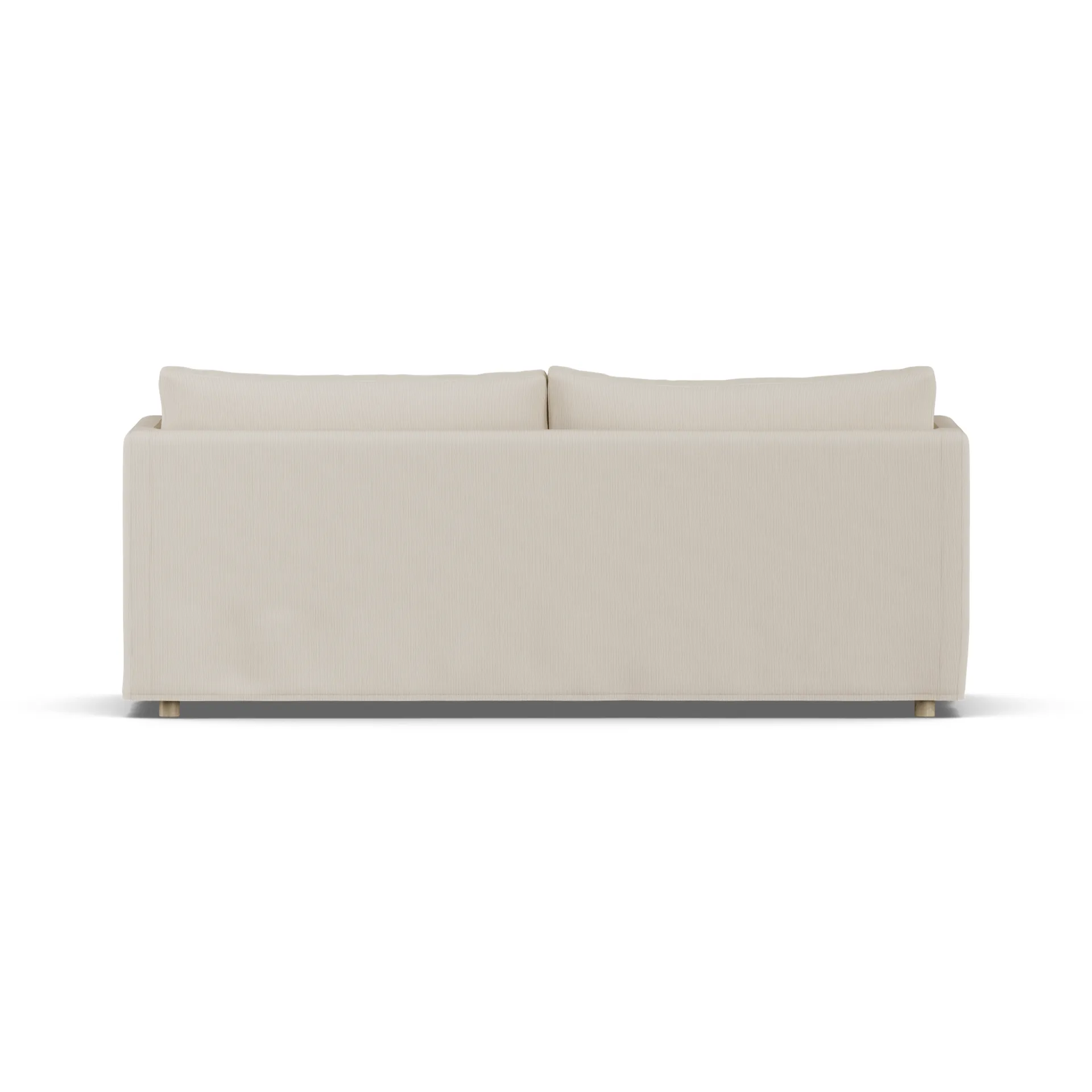 Linnevik Sofa, Jump Beige 1956-Eiche weiß geölt, 3-sitzig, mit Volant 1898
