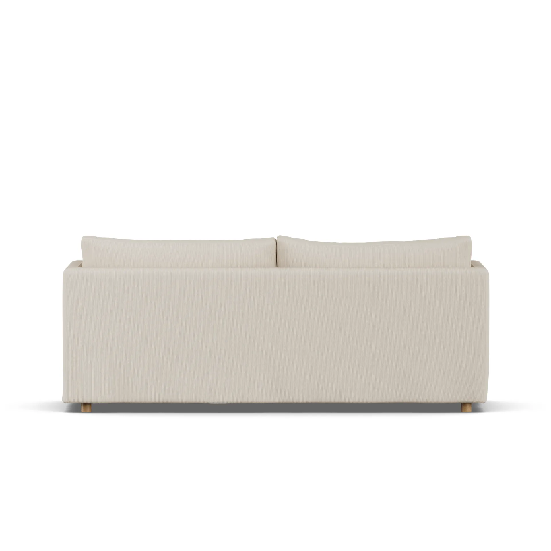 Linnevik Sofa, Jump Beige 1956-Eiche weiß geölt, 3-sitzig, mit Volant 1898