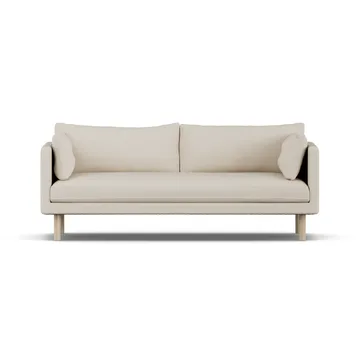 Linnevik Sofa - Jump Beige 1956-Eiche weiß geölt, 3-sitzig, ohne Volant - 1898