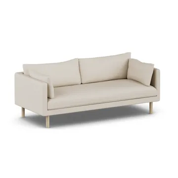 Linnevik Sofa - Jump Beige 1956-Eiche weiß geölt, 3-sitzig, ohne Volant - 1898