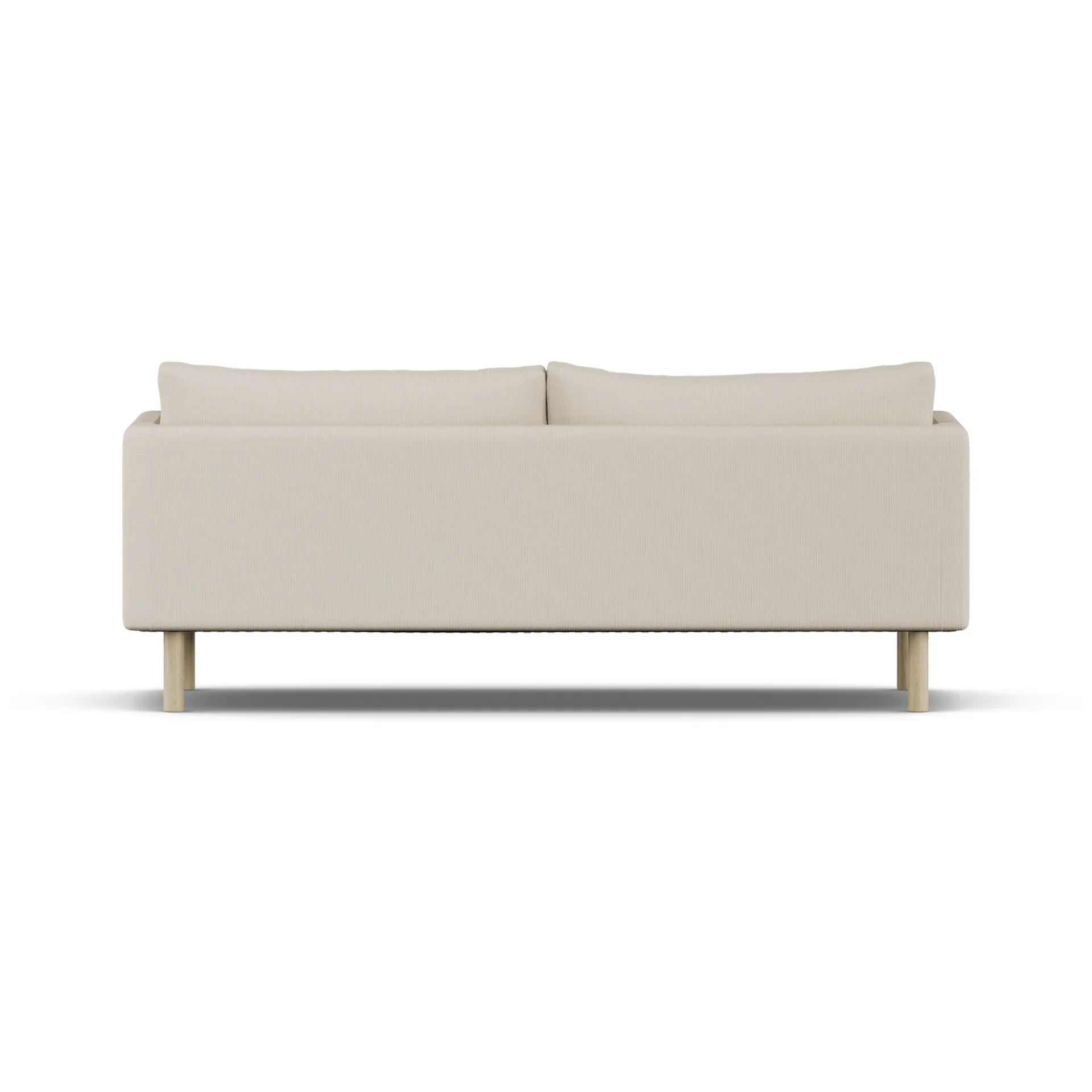 Linnevik Sofa, Jump Beige 1956-Eiche weiß geölt, 3-sitzig, ohne Volant 1898