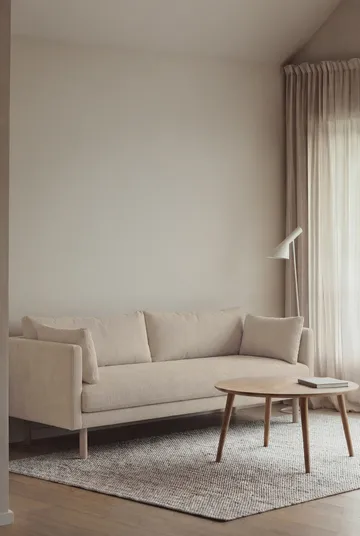 Linnevik Sofa - Jump Beige 1956-Eiche weiß geölt, 3-sitzig, ohne Volant - 1898