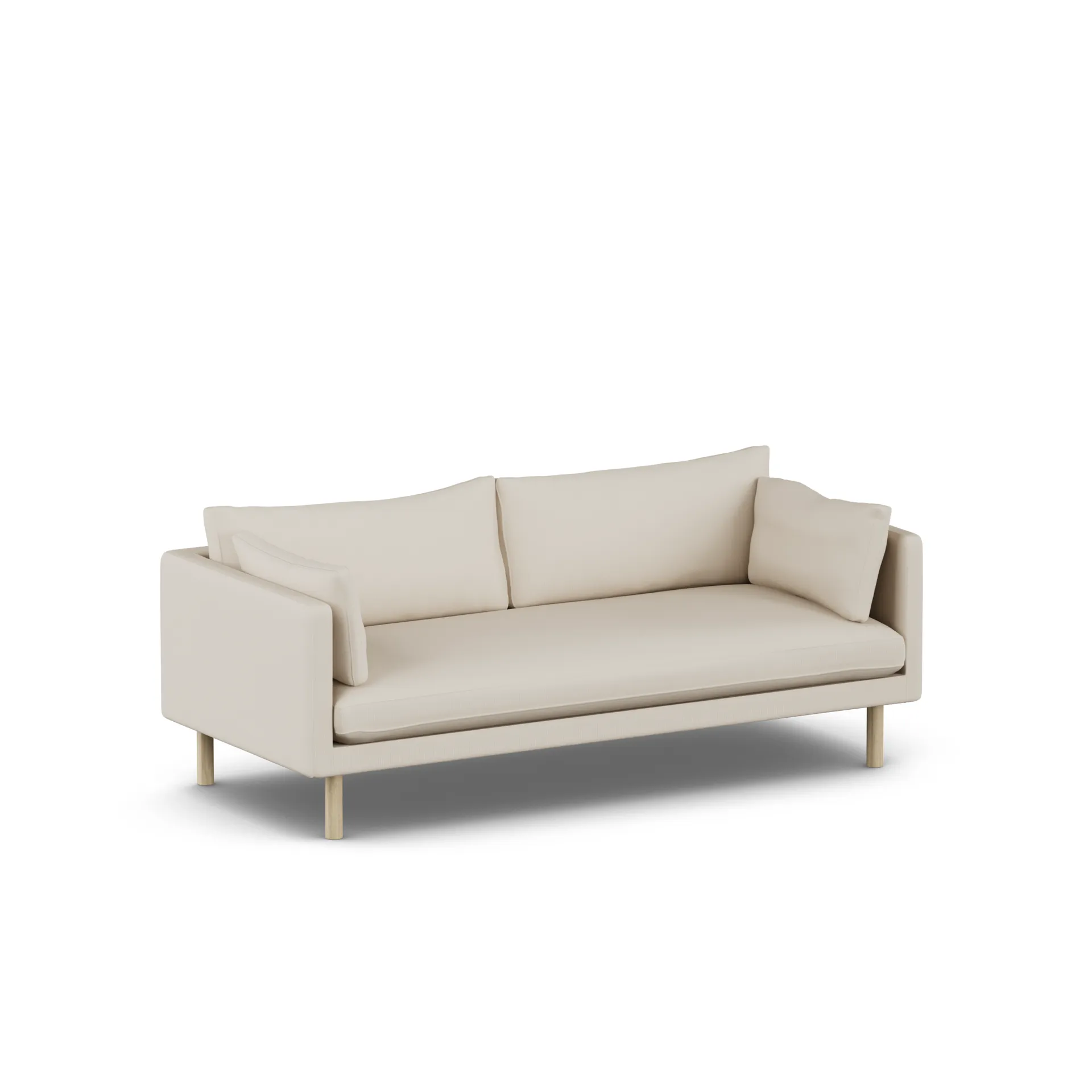 Linnevik Sofa, Jump Beige 1956-Eiche weiß geölt, 3-sitzig 1898