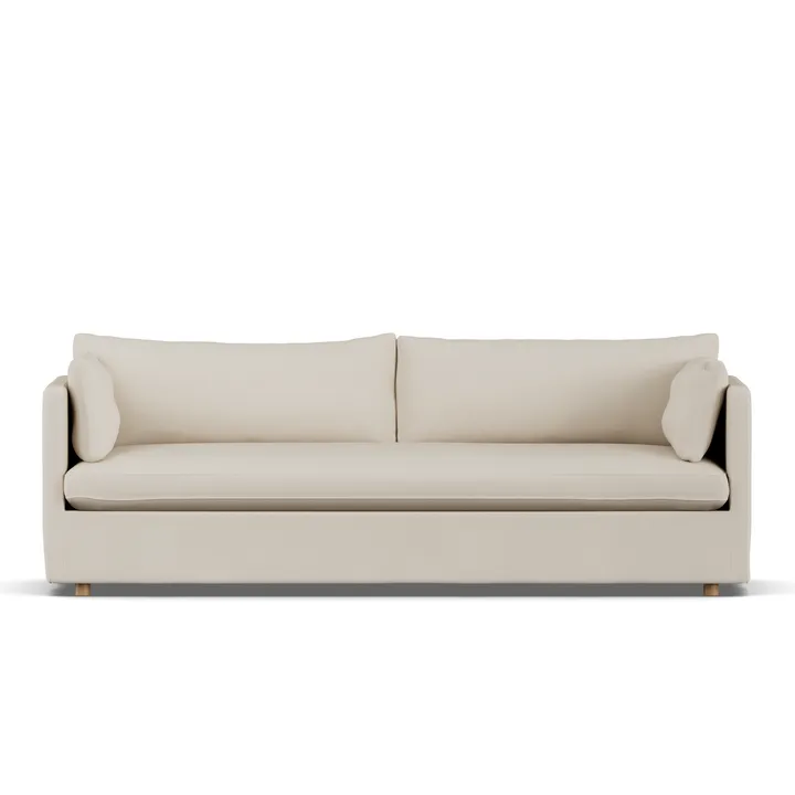 Linnevik Sofa - Jump Beige 1956-Eiche weiß geölt, 4-sitzig, mit Volant - 1898