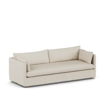 Linnevik Sofa - Jump Beige 1956-Eiche weiß geölt, 4-sitzig, mit Volant - 1898