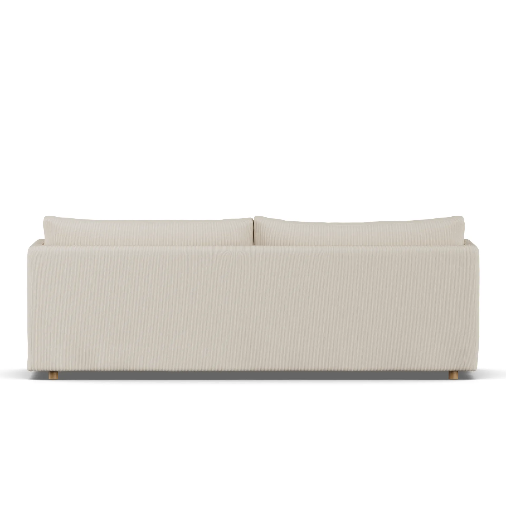 Linnevik Sofa, Jump Beige 1956-Eiche weiß geölt, 4-sitzig, mit Volant 1898