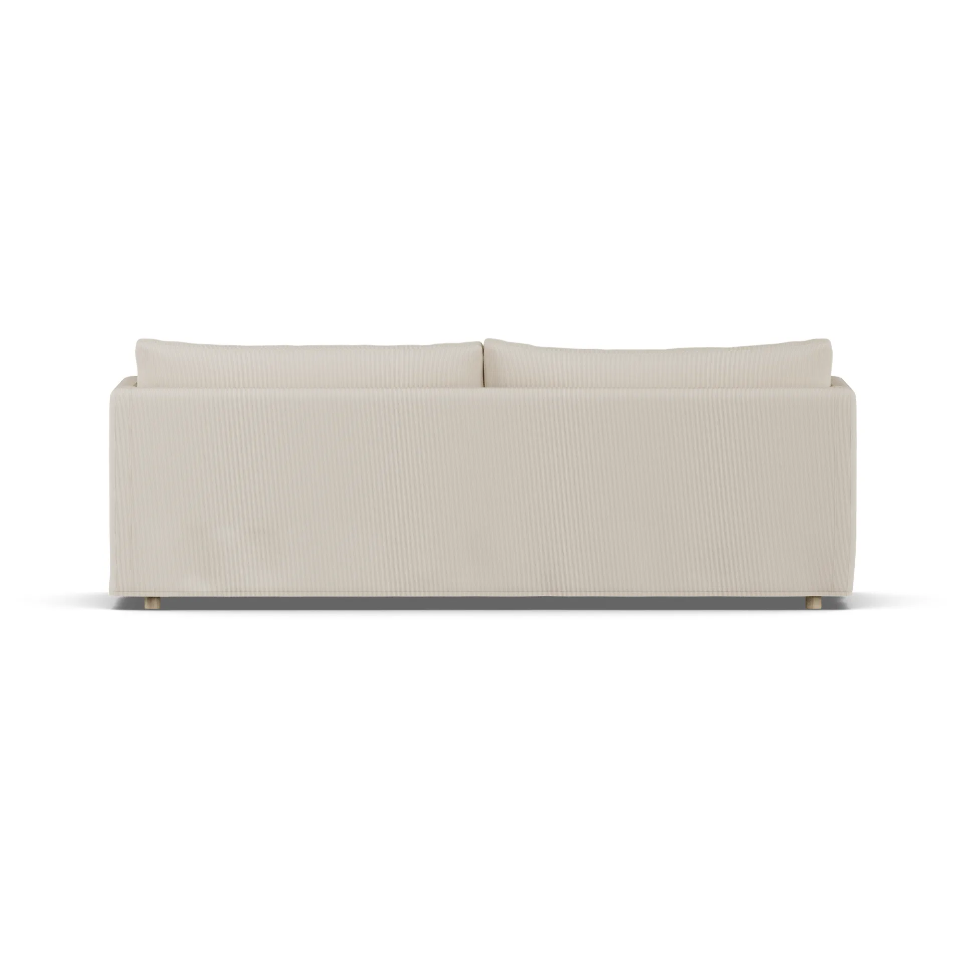 Linnevik Sofa, Jump Beige 1956-Eiche weiß geölt, 4-sitzig, mit Volant 1898