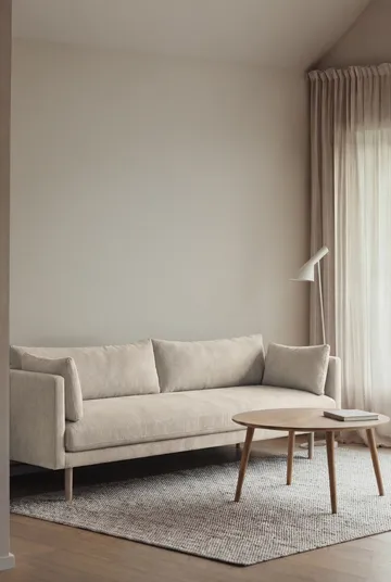 Linnevik Sofa - Jump Beige 1956-Eiche weiß geölt, 4-sitzig, ohne Volant - 1898