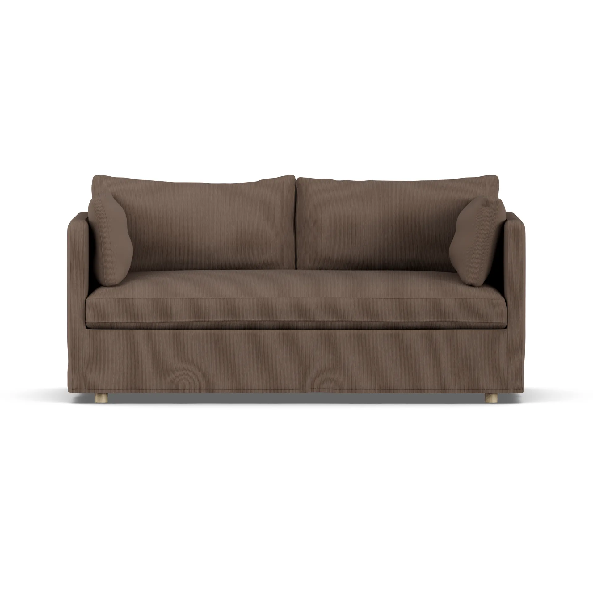 Linnevik Sofa, Jump brown 1955-Eiche weiß geölt, 2-sitzig, mit Volant 1898