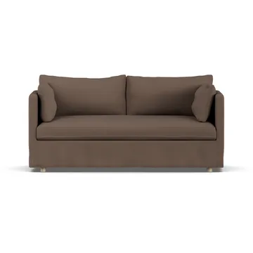 Linnevik Sofa - Jump brown 1955-Eiche weiß geölt, 2-sitzig, mit Volant - 1898