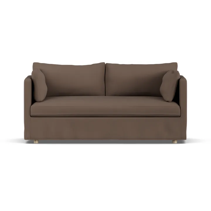 Linnevik Sofa - Jump brown 1955-Eiche weiß geölt, 2-sitzig, mit Volant - 1898